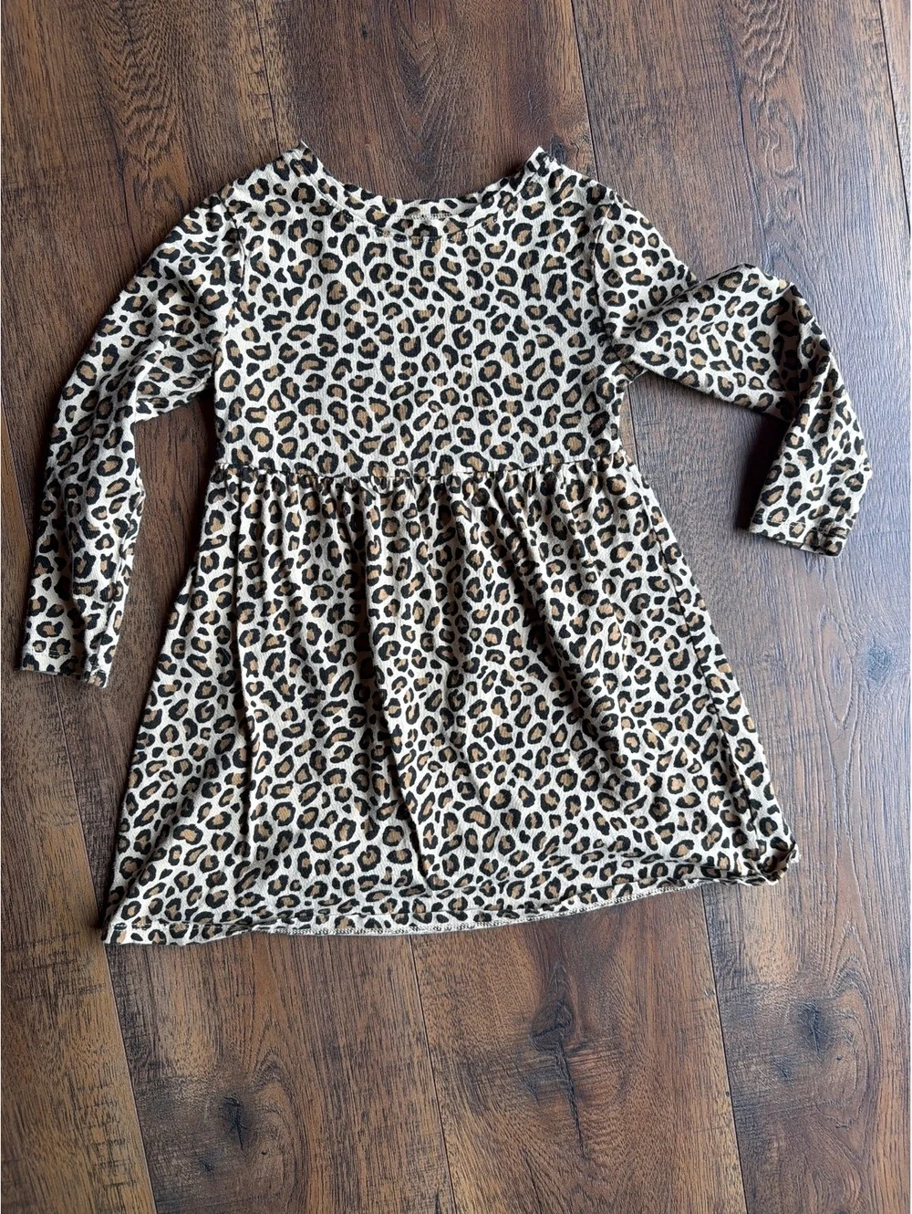 Old Navy Toddler Girls' Leopard Print Long Sleeve Dress Size 3T